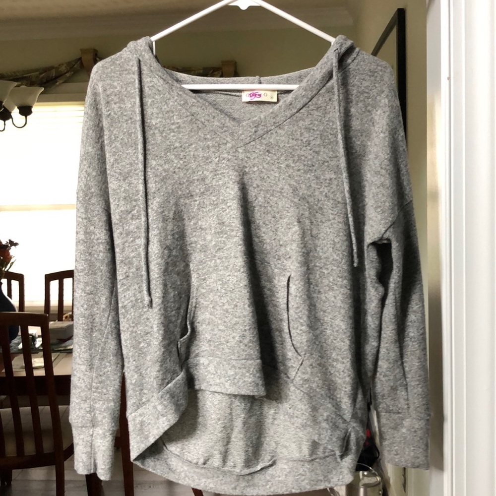Ginger G gray hoodie sweater - Picture 2 of 3